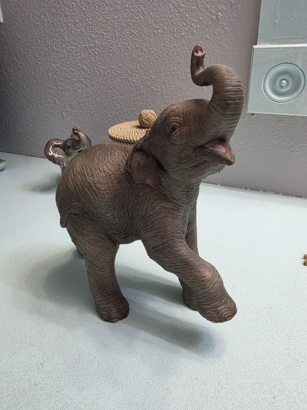 Lenox Vintage Brown Trunk-Up Elephant Sculpture